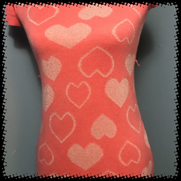 Vintage pink capped sleeve heart top - Picture 5 of 8